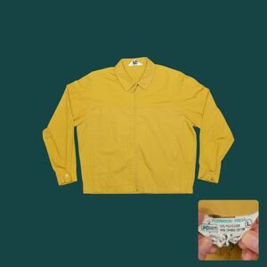 Vintage 70s Kmart Boxy Golf Windbreaker Jacket Mustard Yellow Mens XL